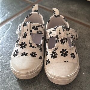 Old Navy Black and White Sneakers with Floral Design